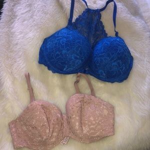 Victoria Secret and Pink Lace Bra Lot both Size 34DD Lots Of Life Left!